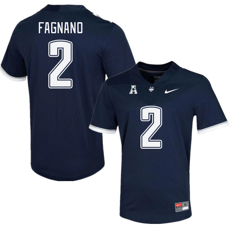 Men #2 Joseph Fagnano Connecticut Huskies College Football Jerseys Stitched Sale-Navy